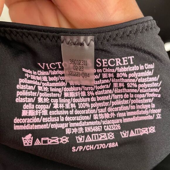 Victoria’s Secret Womens Push Up One Piece Swimsuit XS Black Adjustable Strap - Picture 6 of 6